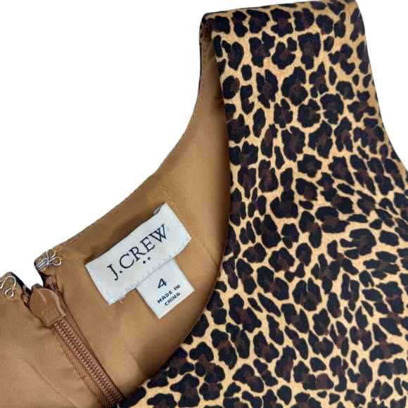 J.CREW Sleeveless Leopard Sheath Dress size 4 - Picture 10 of 14